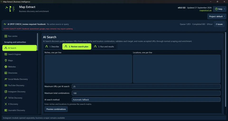 Review search plan