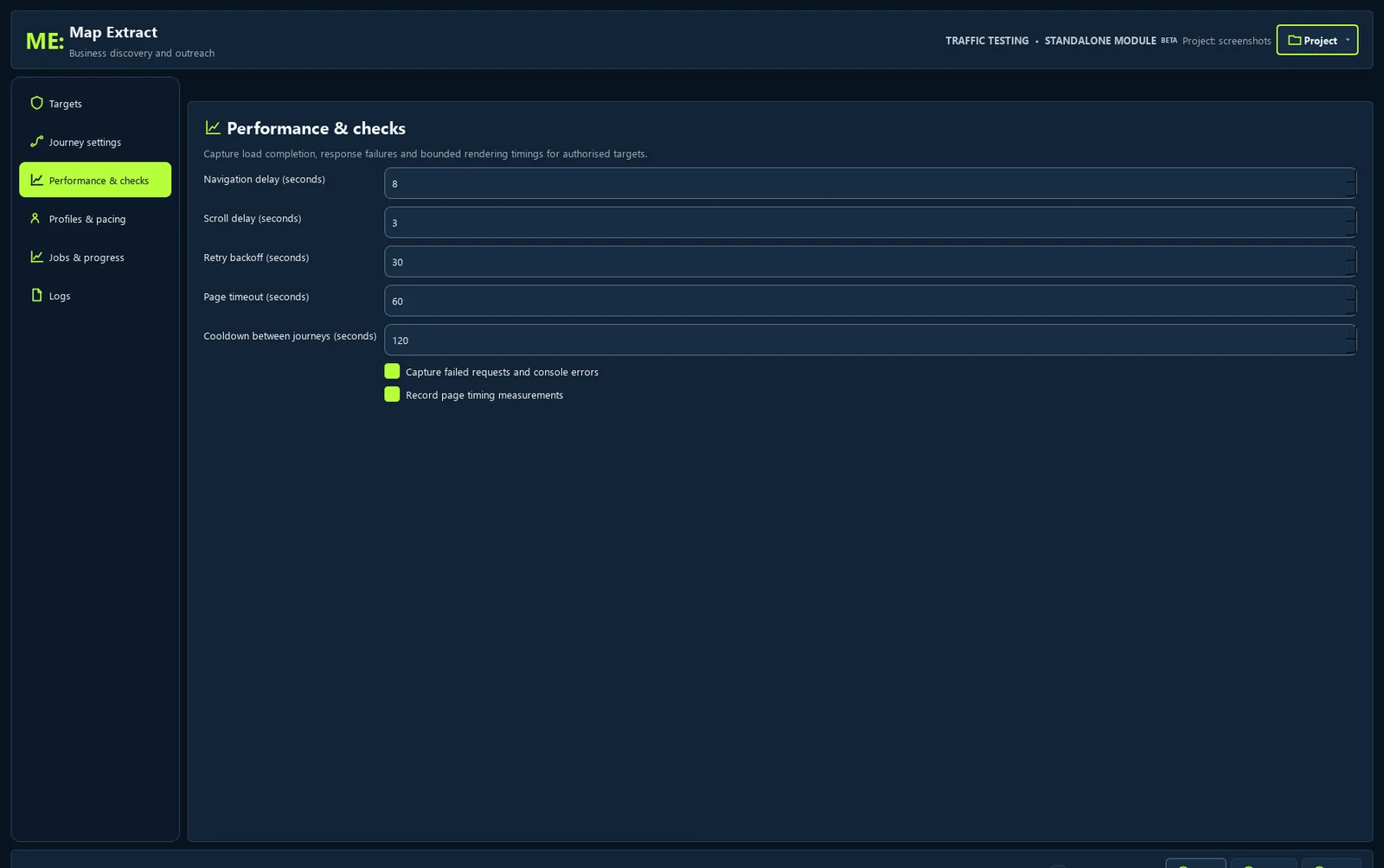 Performance checks