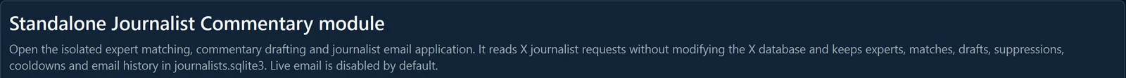 Connect the separate Journalist Commentary workflow