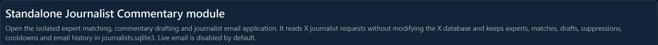 Connect the separate Journalist Commentary workflow