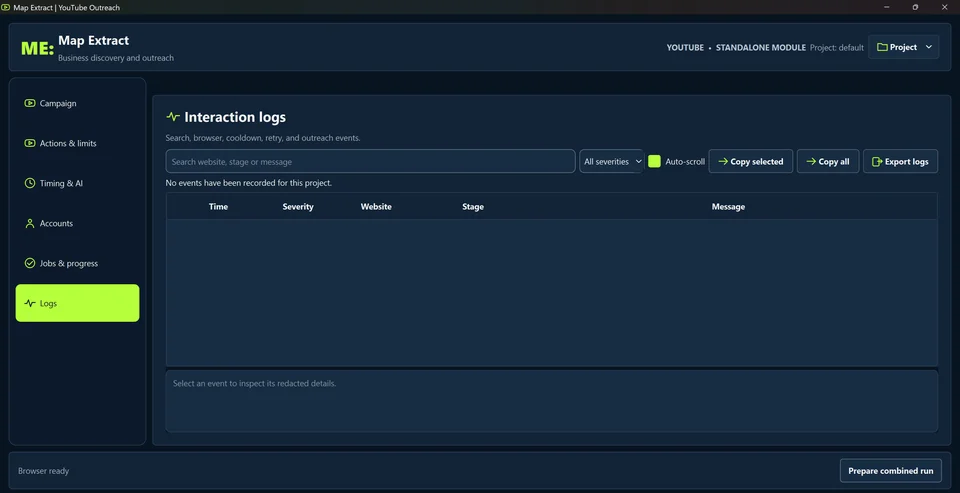 Inspect interaction logs